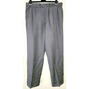 Vtg Lauren Ralph Lauren gray wool cashmere pleated trousers w cuff, men's 34